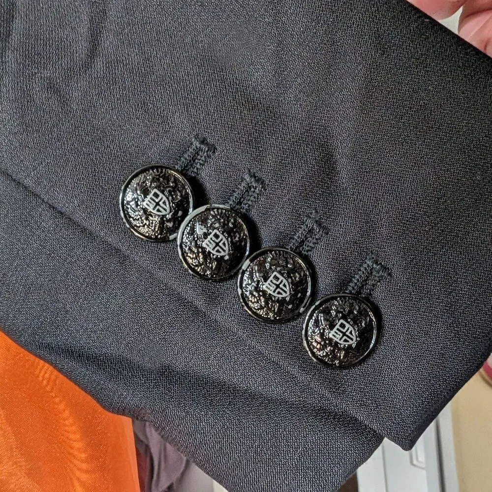 J. Crew Wool Blazer Black Double Breasted Office Workwear Preppy Size 2